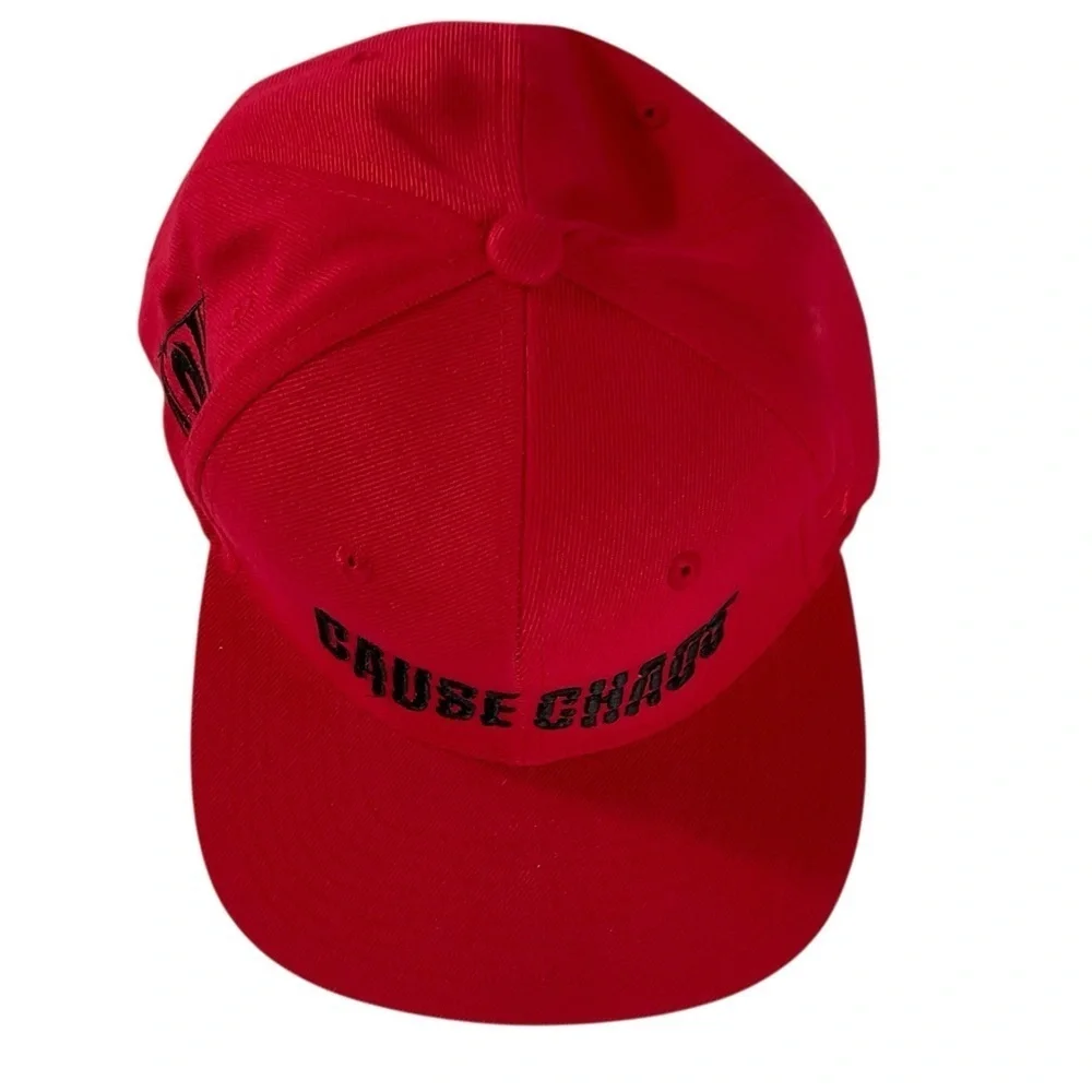 Carolina Hurricanes Snapback Hat Red  Embroidered Cause Chaos Playoffs Zephyr